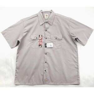 NEW Dickies Shirt Mens 2XL Brown Pockets Classic Short Sleeve Original Fit